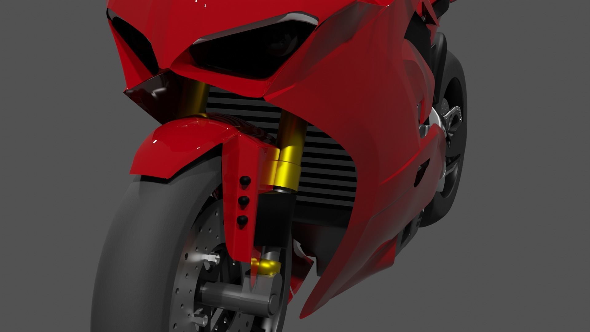 Ducati Panigale V4 - Supersport Racing Bike Low-poly 3D model_15