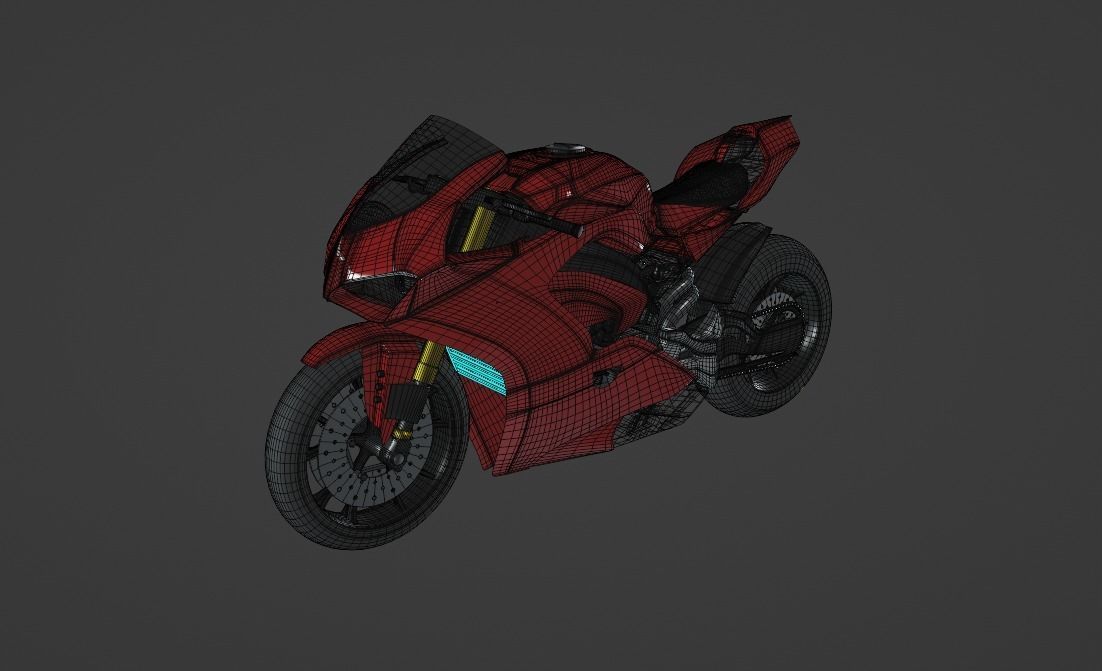 Ducati Panigale V4 - Supersport Racing Bike Low-poly 3D model_20