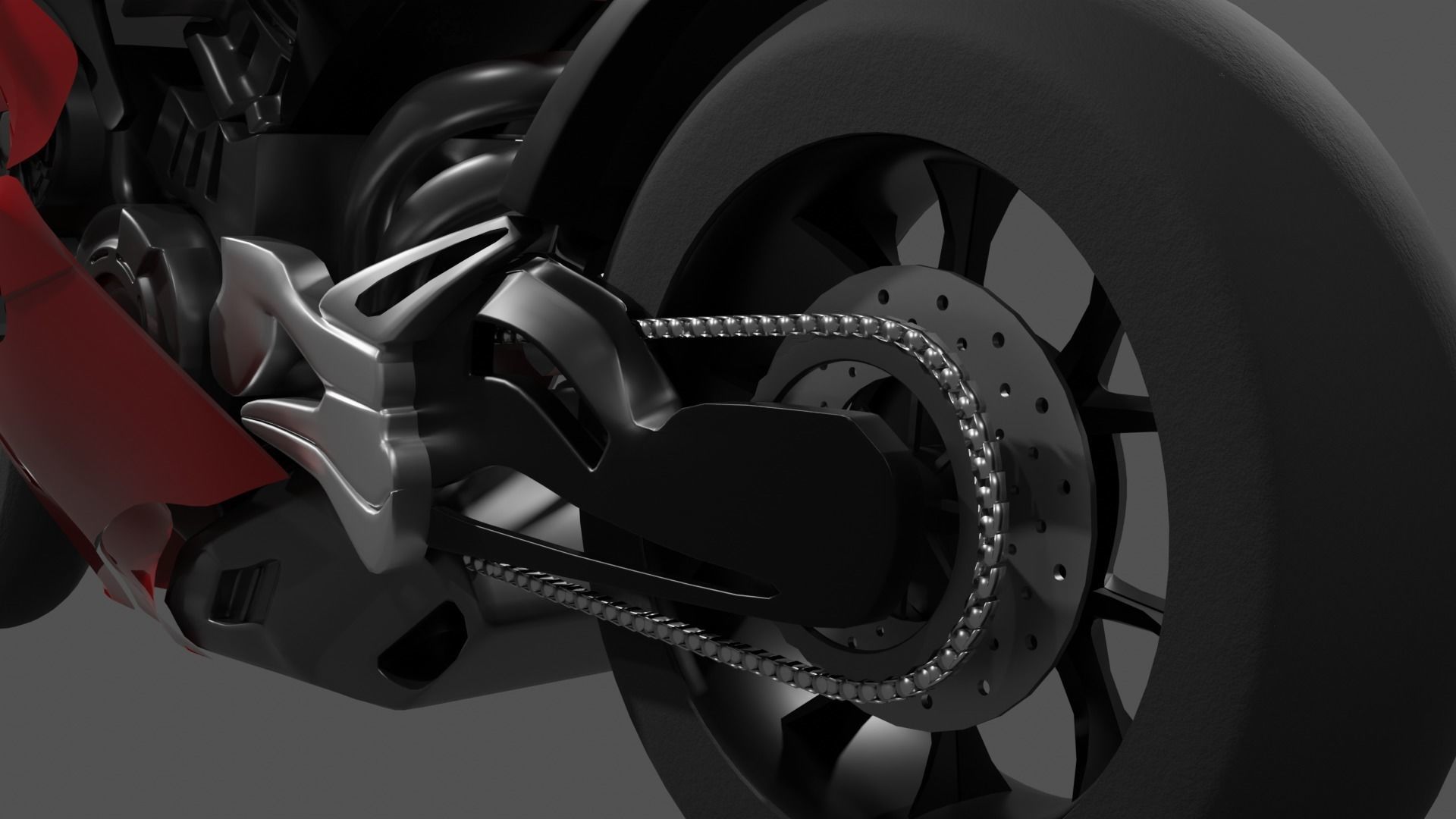 Ducati Panigale V4 - Supersport Racing Bike Low-poly 3D model_14