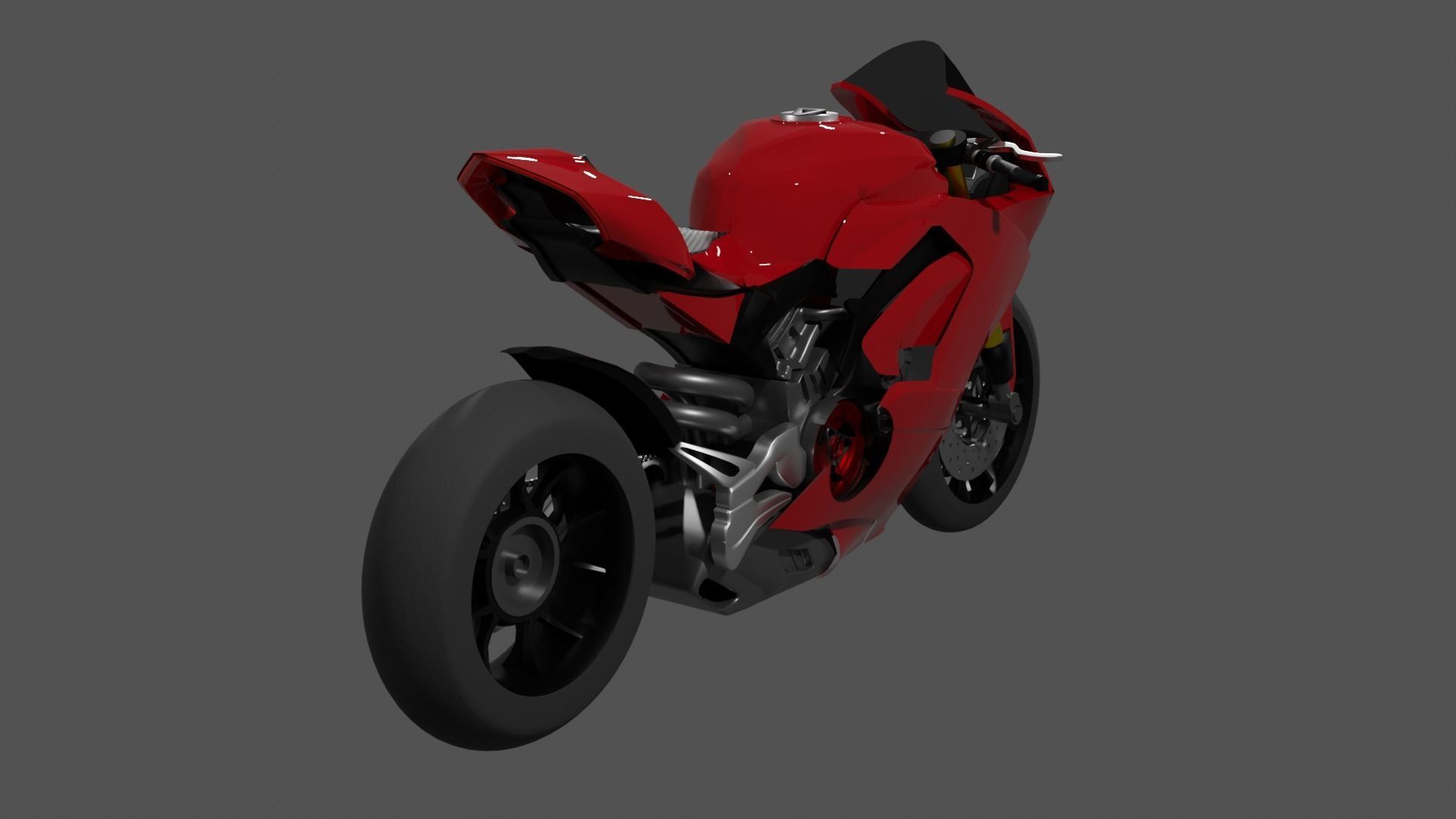 Ducati Panigale V4 - Supersport Racing Bike Low-poly 3D model_5