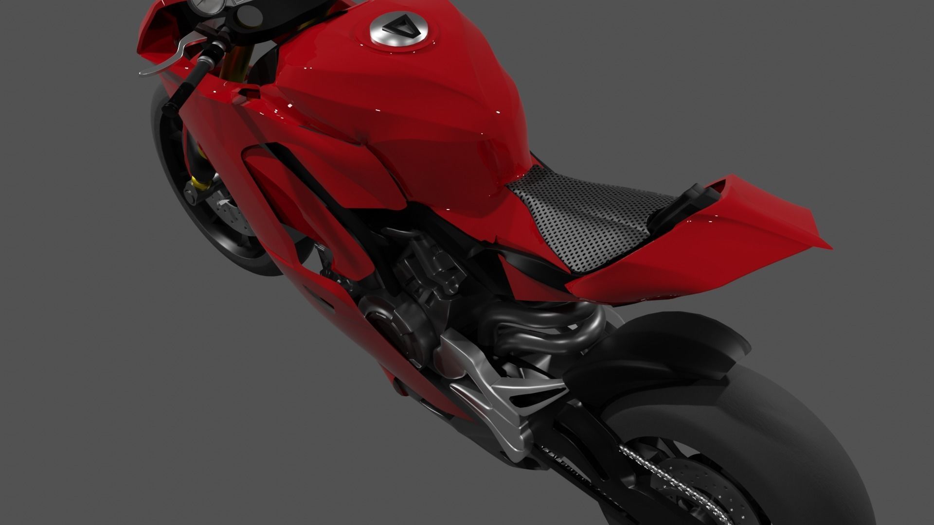 Ducati Panigale V4 - Supersport Racing Bike Low-poly 3D model_4