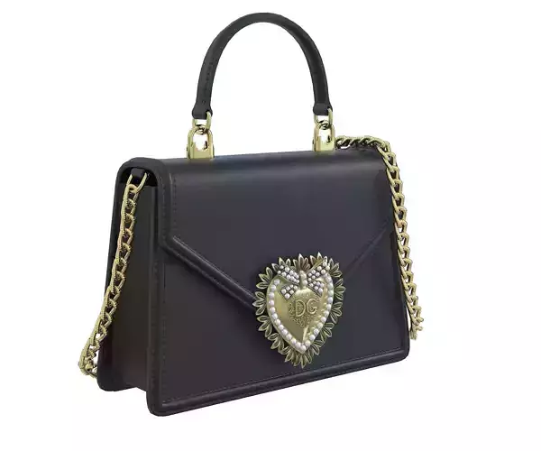 Dolce Gabbana Devotion top-handle Bag Black Leather Low-poly 3D model