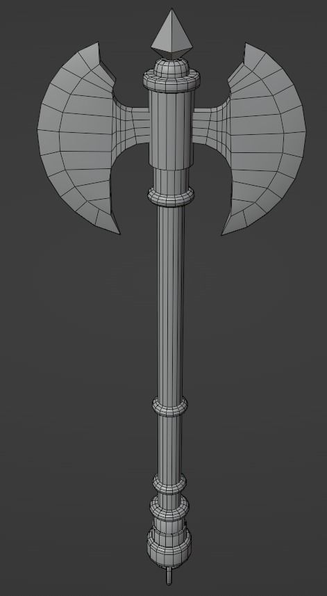 Axe pack Low-poly 3D model_16