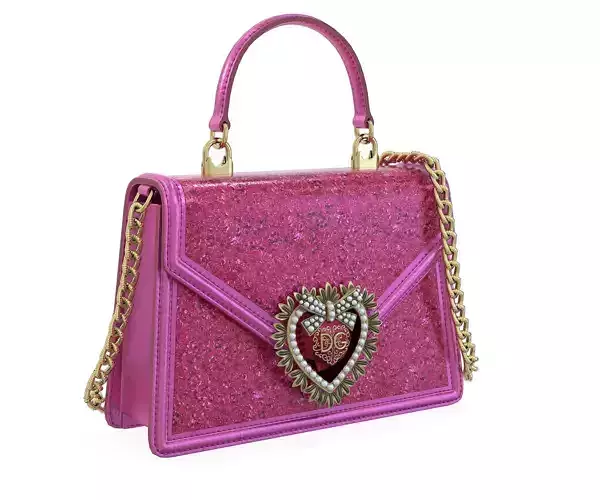 Dolce Gabbana Devotion top-handle Bag Glitter Covered Low-poly 3D model