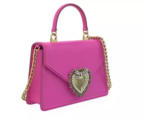 Dolce Gabbana Devotion top-handle Bag Pink Leather Low-poly 3D model