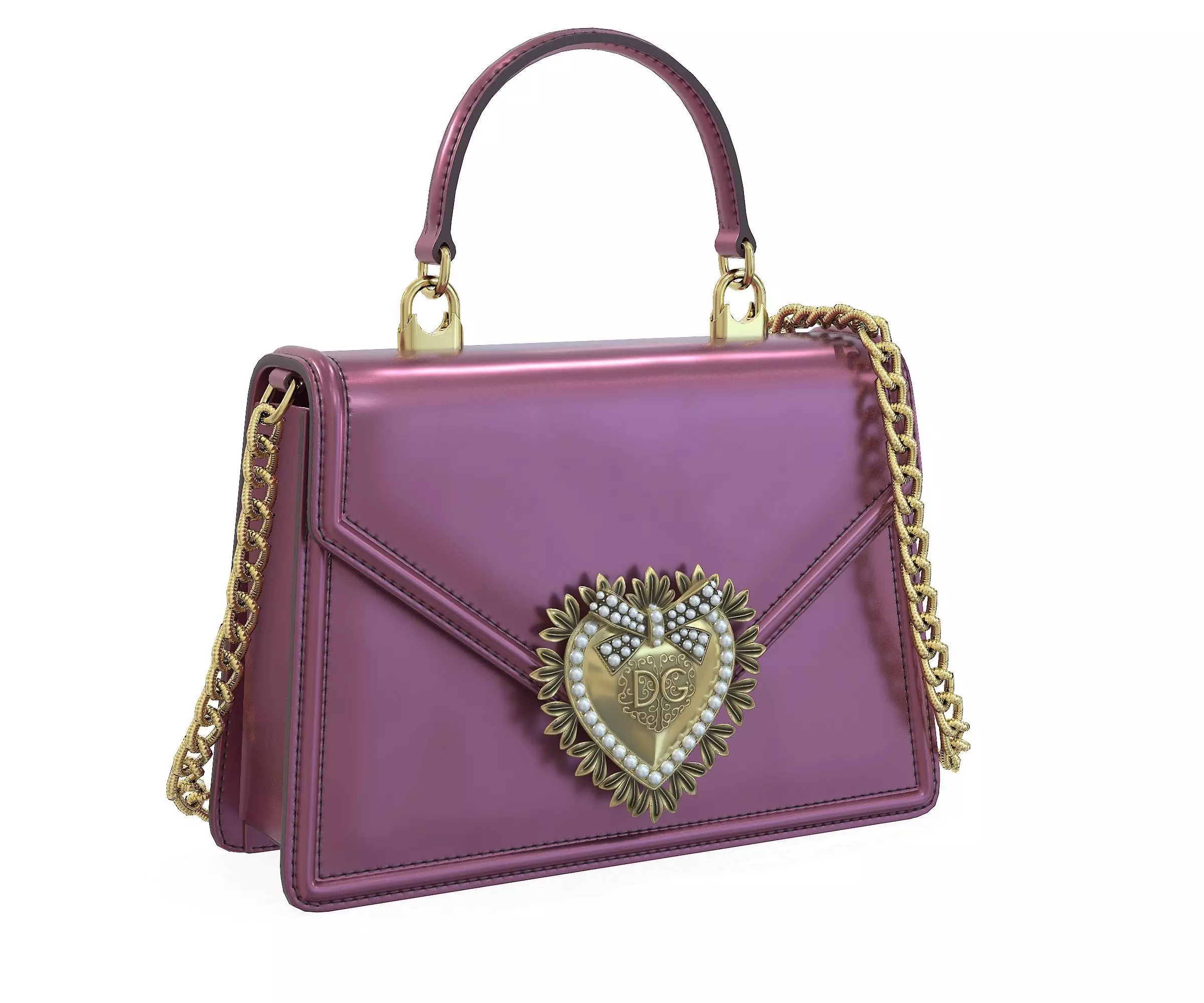 Dolce Gabbana Devotion top-handle Bag Purple Metalic Low-poly 3D model