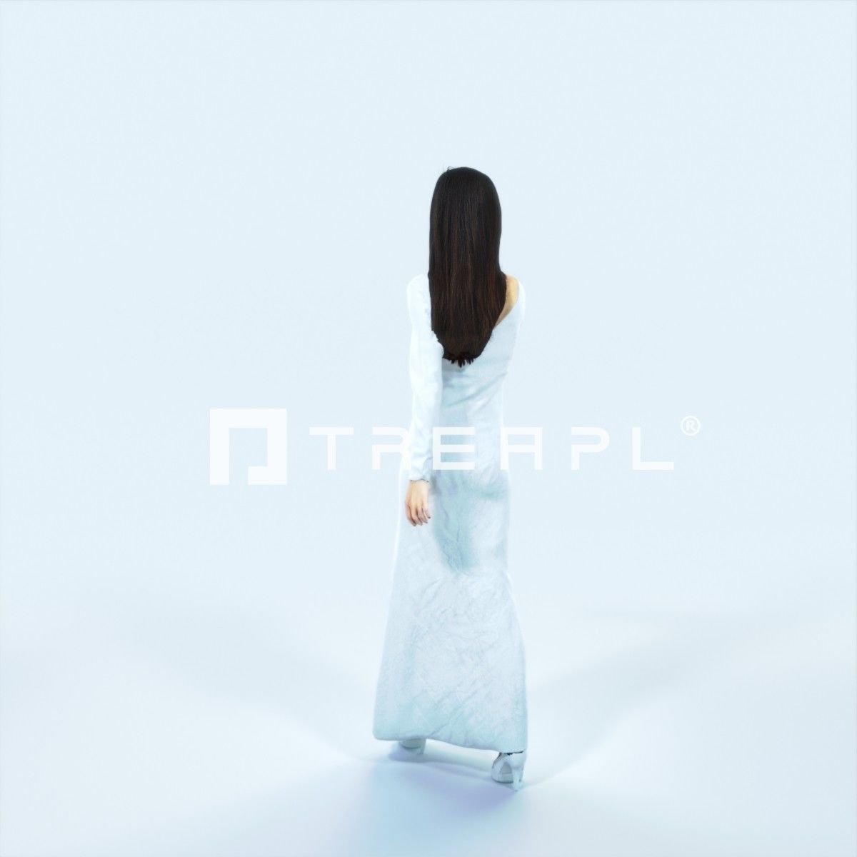 Passion 26M East Asian walking Event Elegant Woman Low-poly 3D model_3