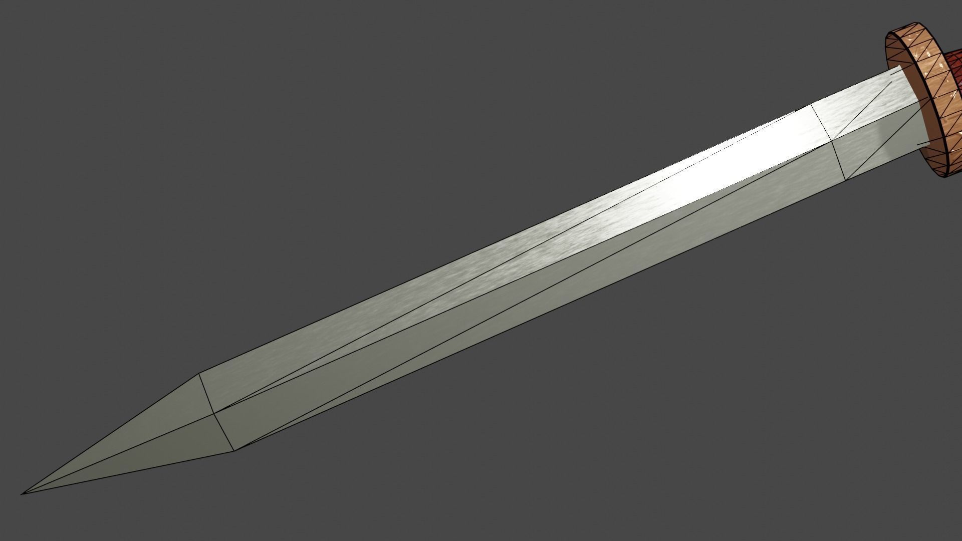 Spatha sword Low-poly 3D model_12
