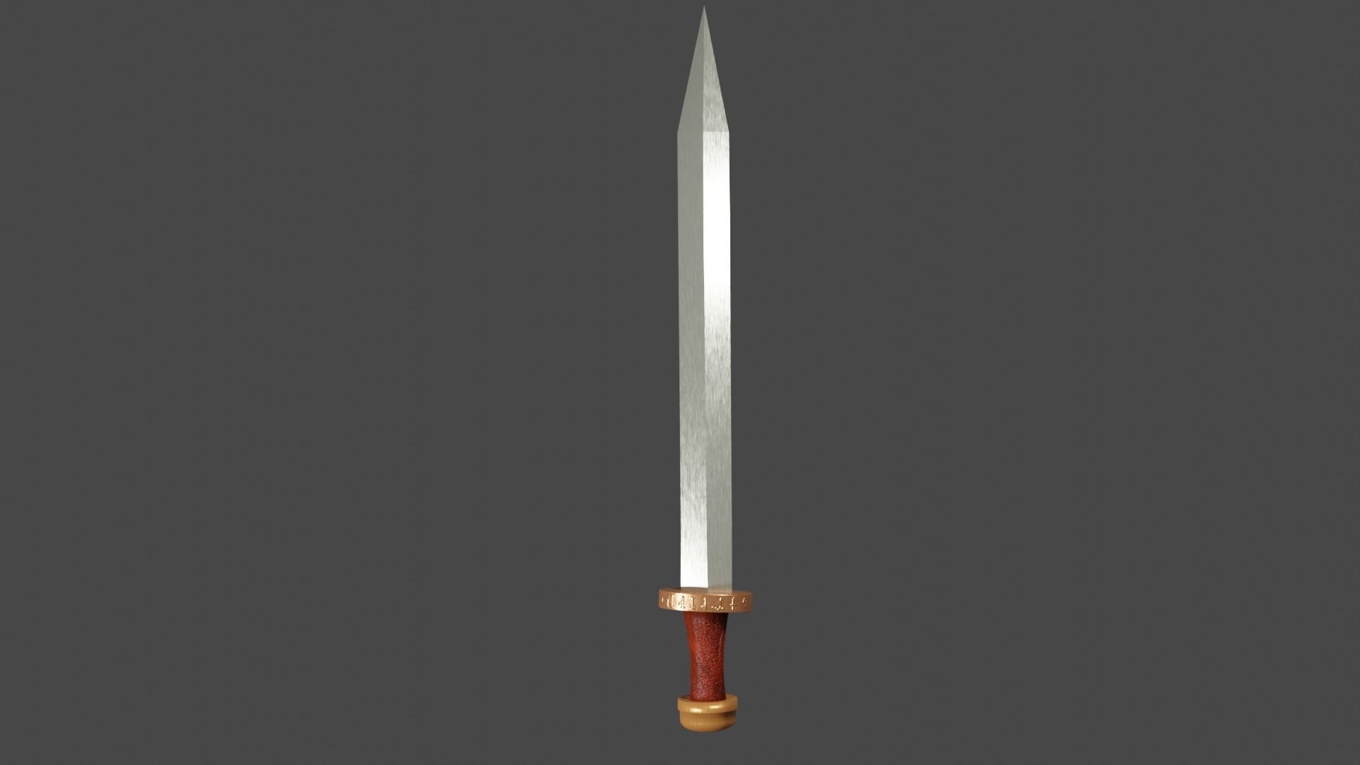 Spatha sword Low-poly 3D model_3