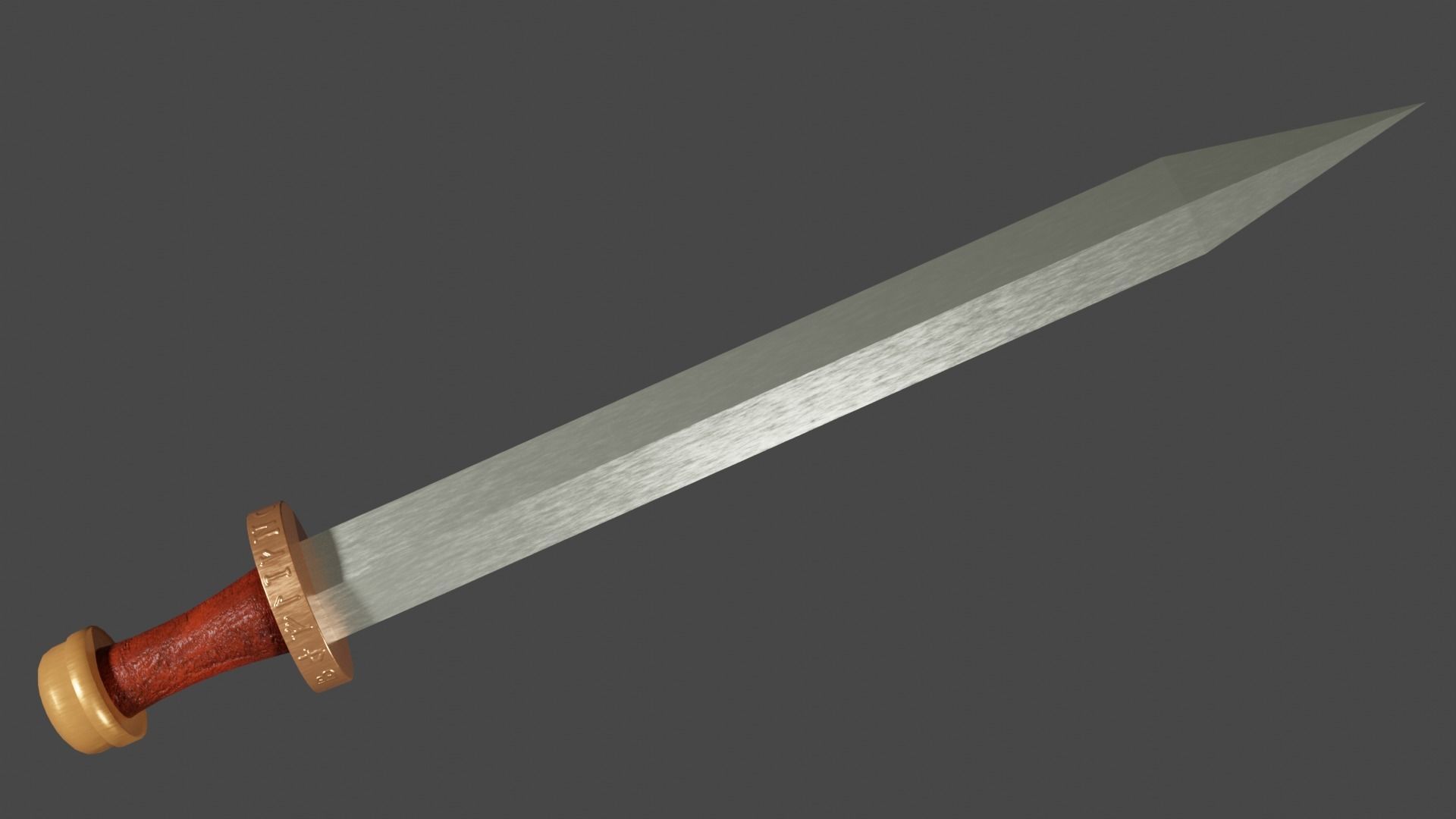 Spatha sword Low-poly 3D model_6