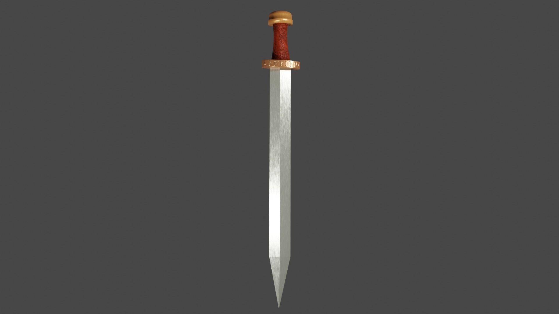 Spatha sword Low-poly 3D model_2