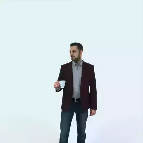 Portrait 03K Drinking Coffee Casual Man