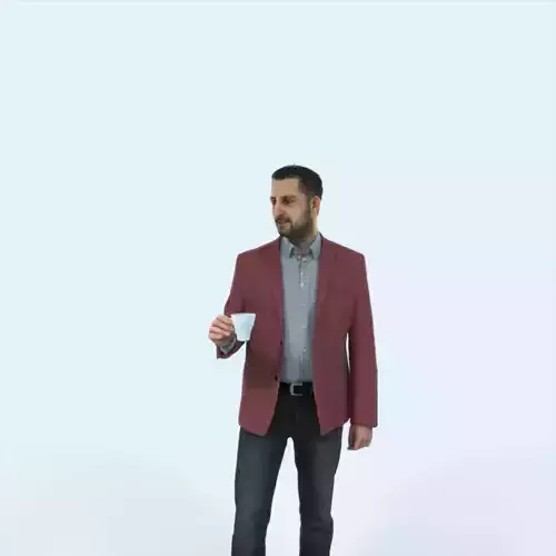 Portrait 03J Drinking Coffee Casual Man