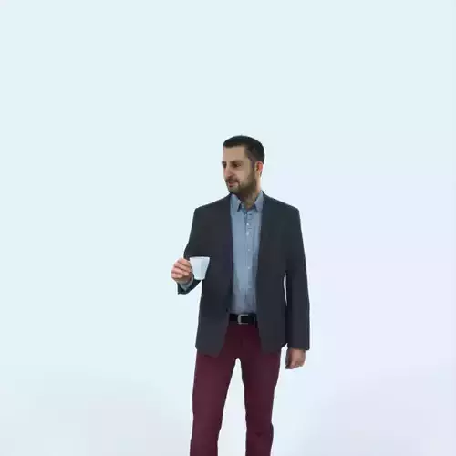 Portrait 03G Drinking Coffee Casual Man