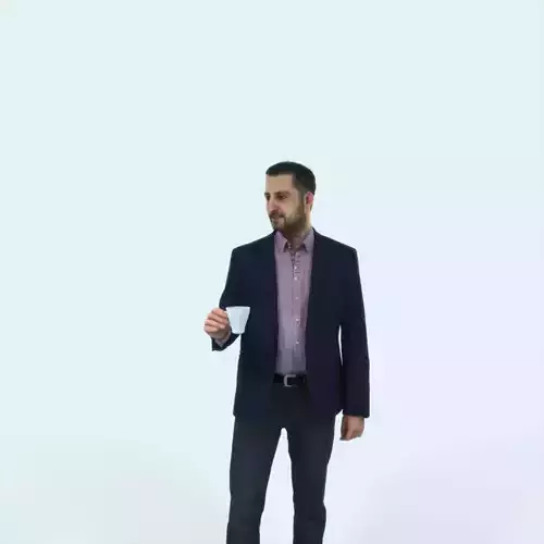 Portrait 03F Drinking Coffee Casual Man