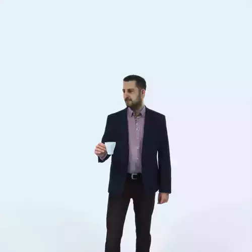 Portrait 03E Drinking Coffee Casual Man