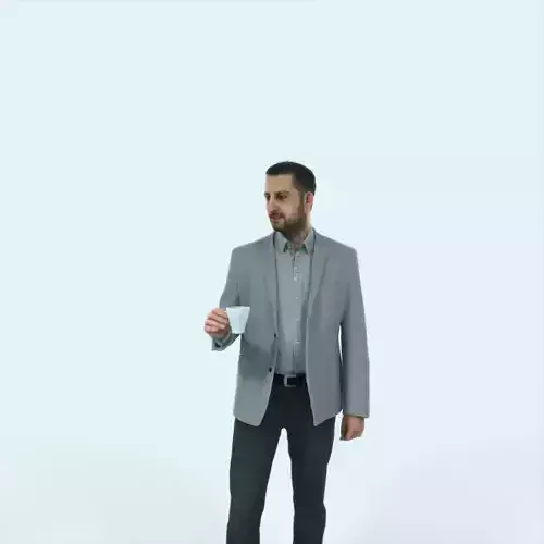 Portrait 03C Drinking Coffee Casual Man