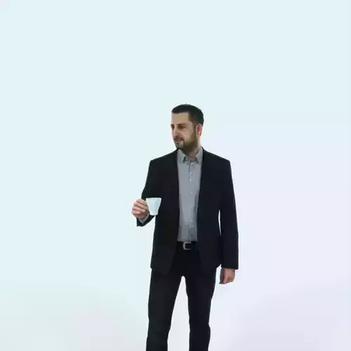 Portrait 03B Drinking Coffee Casual Man