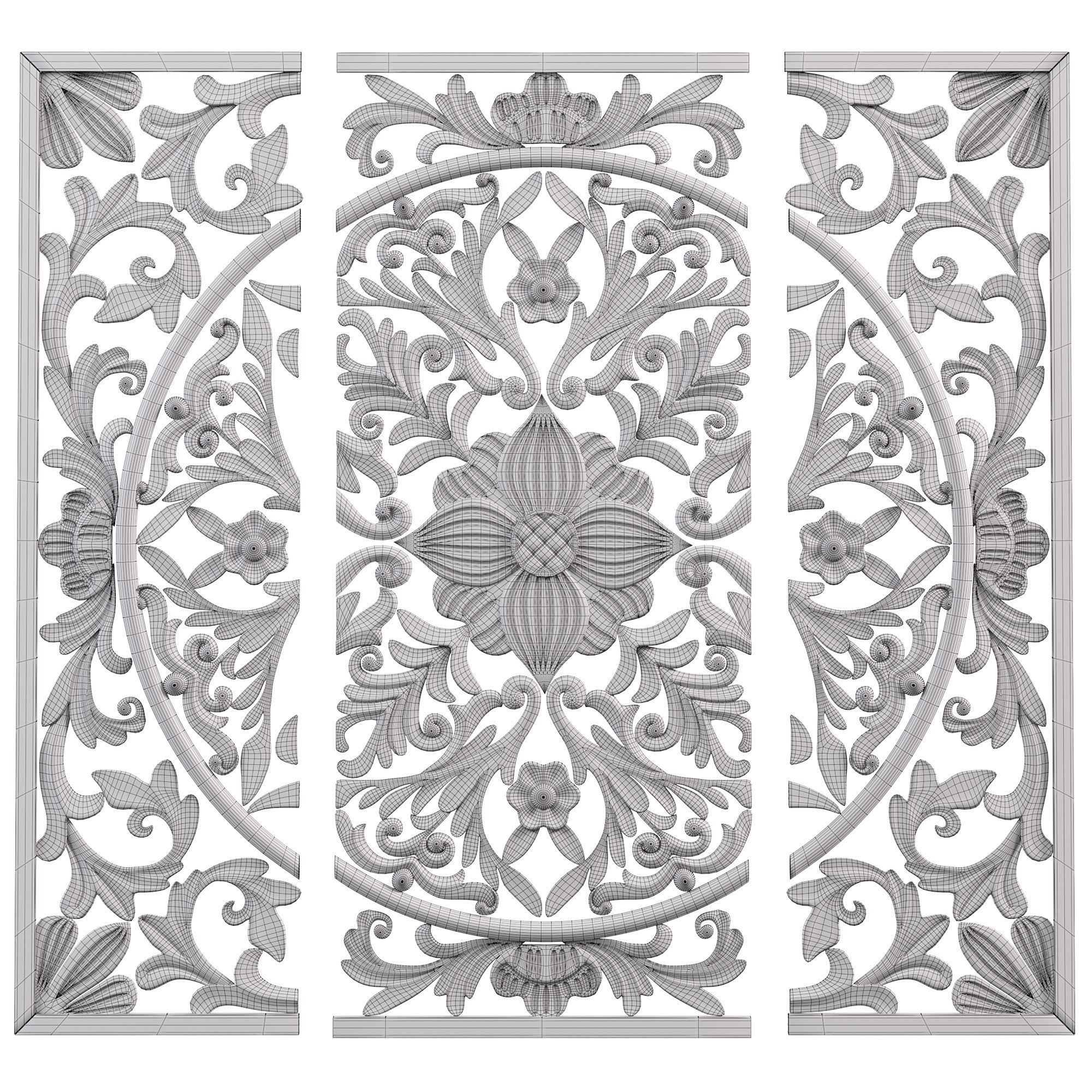 3 Piece 3D Medallion Wall Decor Set 3D model_3