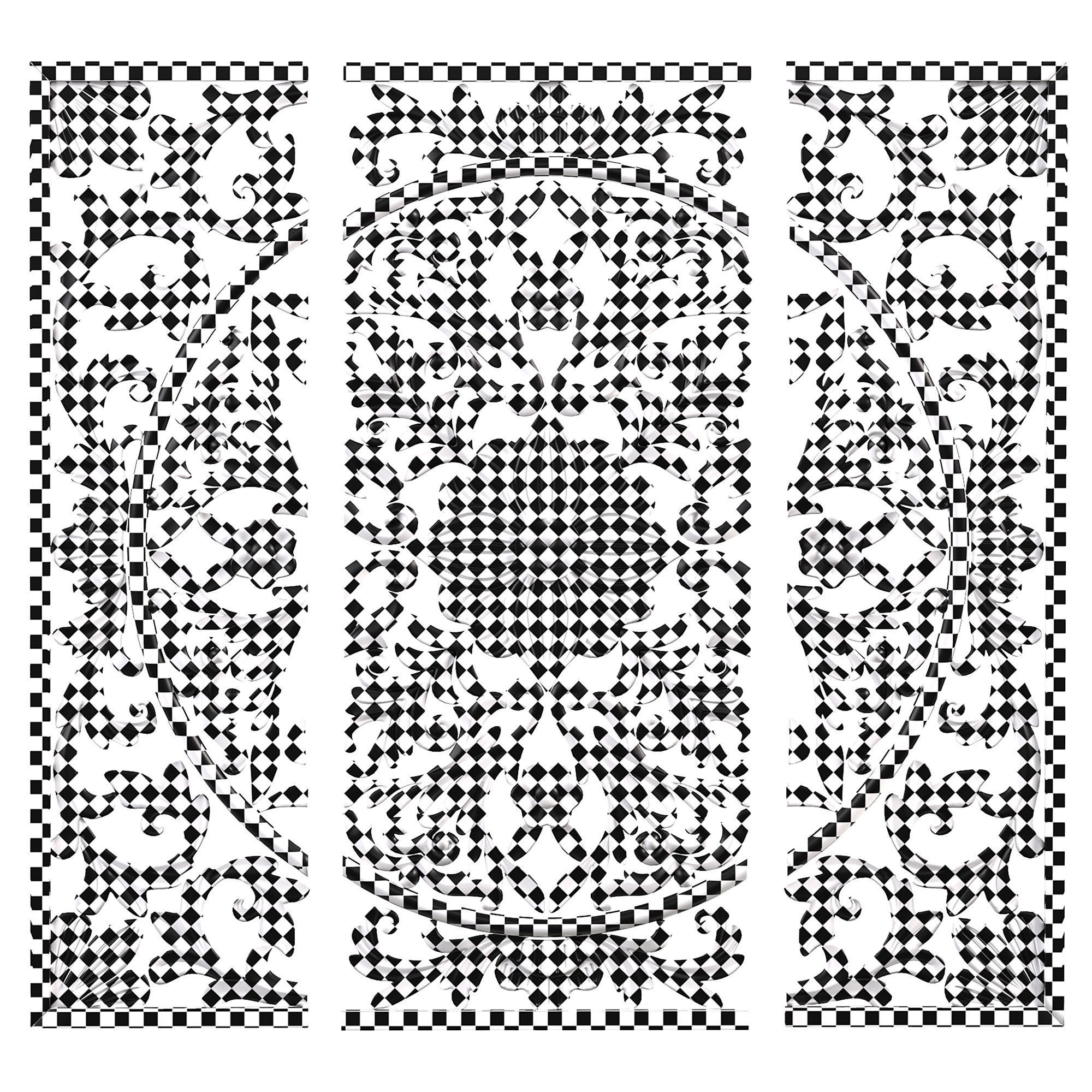 3 Piece 3D Medallion Wall Decor Set 3D model_4