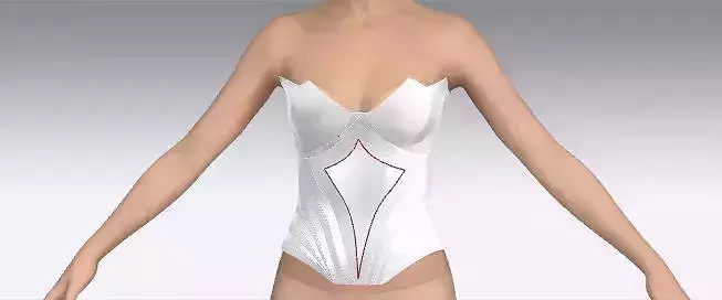 Corset blouse white color and satin  fabric 