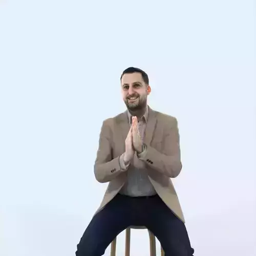 Portrait 08H Clapping Sitting Casual Man