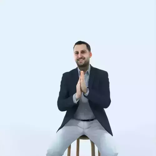 Portrait 08F Clapping Sitting Casual Man