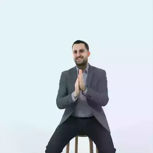 Portrait 08D Clapping Sitting Casual Man