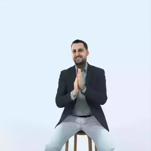 Portrait 08C Clapping Sitting Casual Man