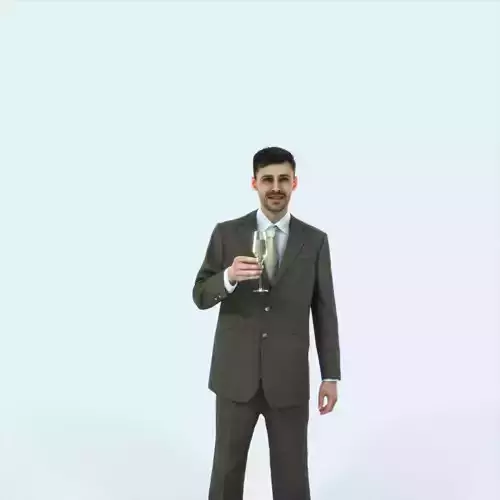 Posture 02L Champagne Glass Elegant Man