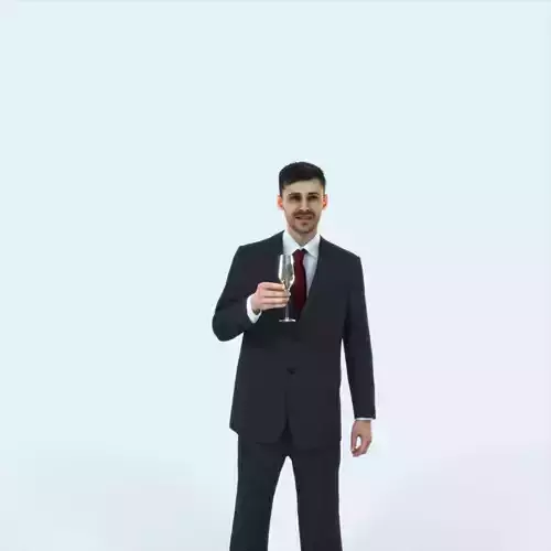 Posture 02K Champagne Glass Elegant Man