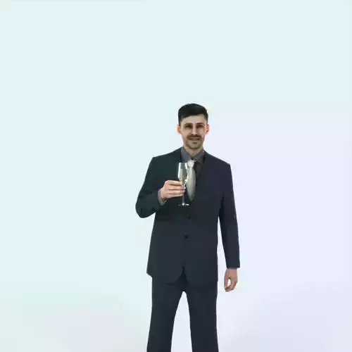 Posture 02J Champagne Glass Elegant Man
