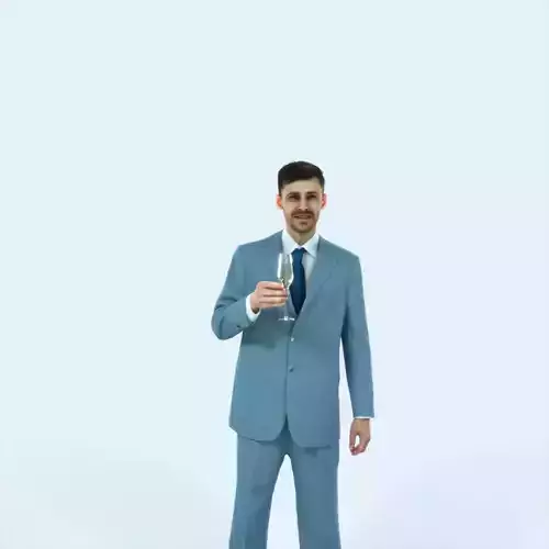 Posture 02I Champagne Glass Elegant Man