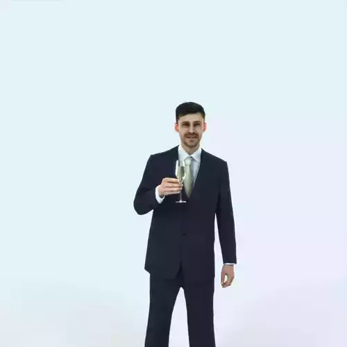 Posture 02G Champagne Glass Elegant Man