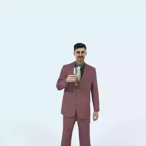 Posture 02F Champagne Glass Elegant Man