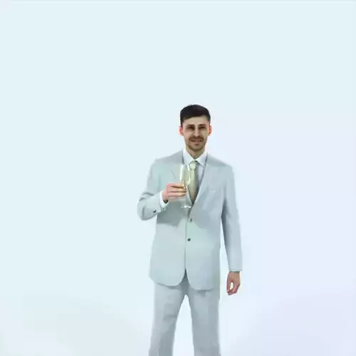 Posture 02D Champagne Glass Elegant Man