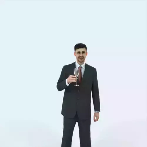 Posture 02C Champagne Glass Elegant Man