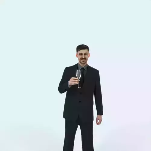 Posture 02B Champagne Glass Elegant Man