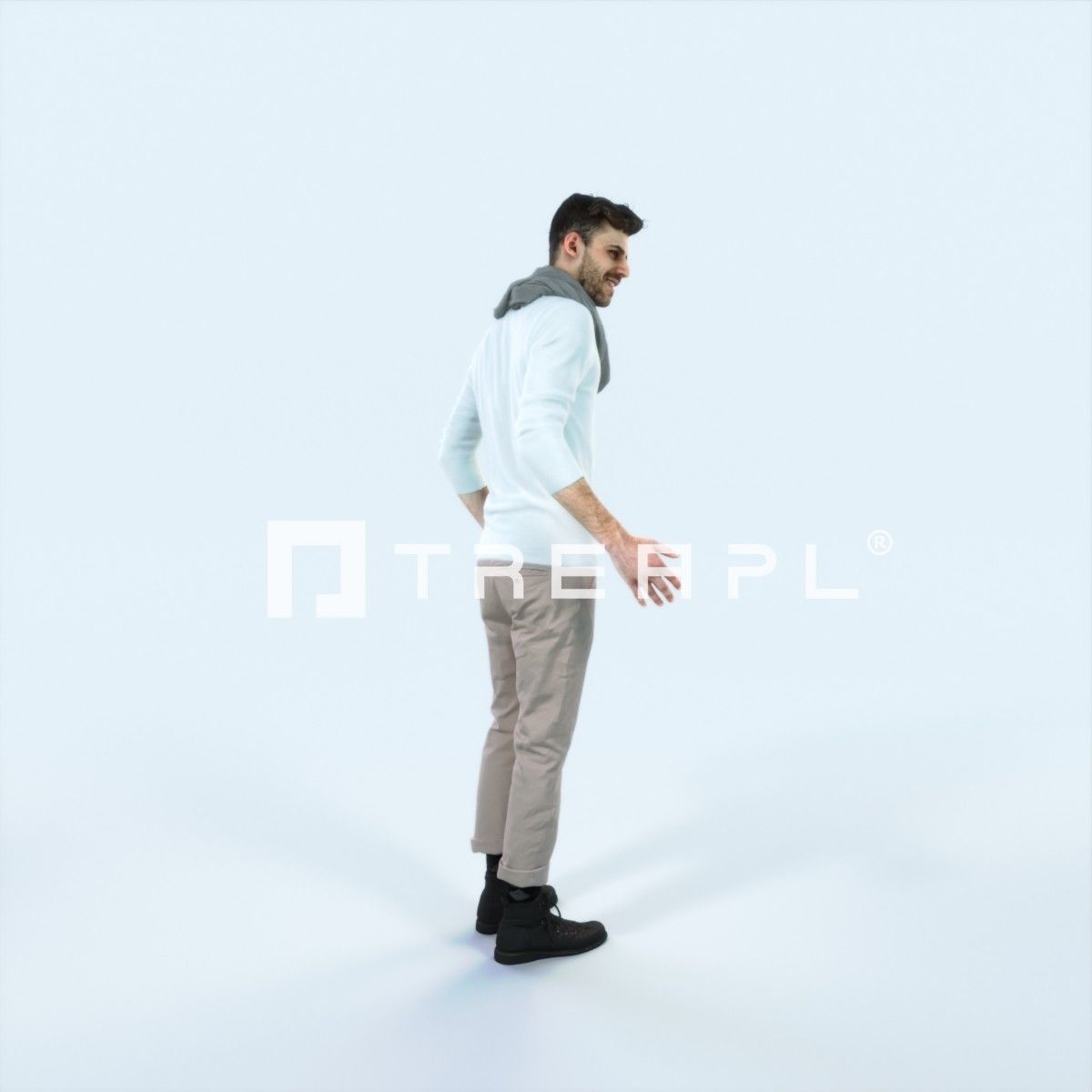 Posture 03M Couple Casual Man Low-poly 3D model_2