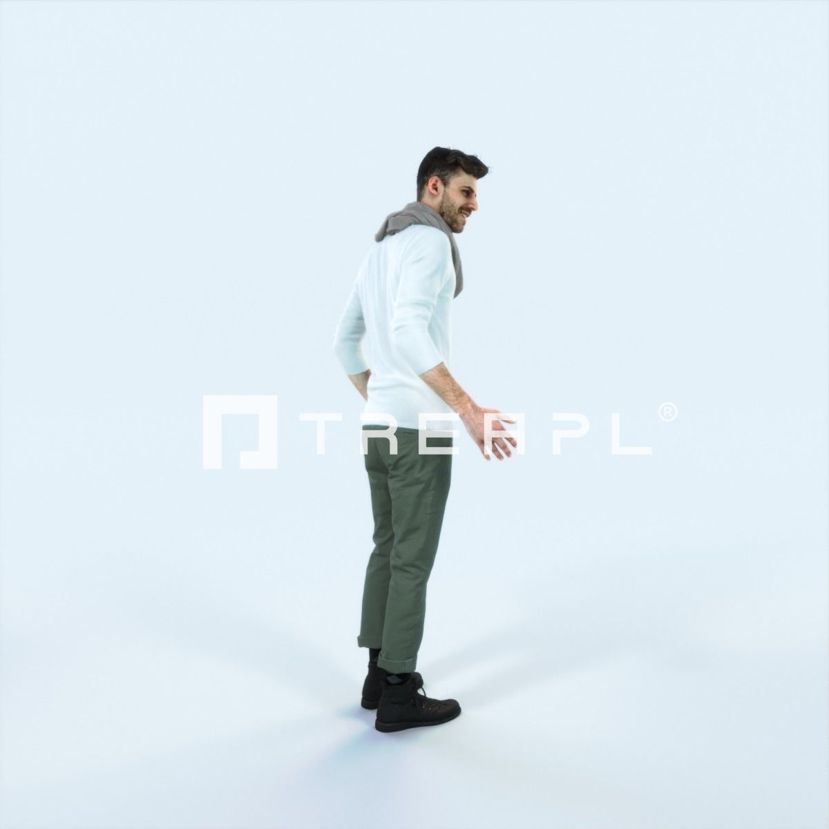 Posture 03K Couple Casual Man Low-poly 3D model_2