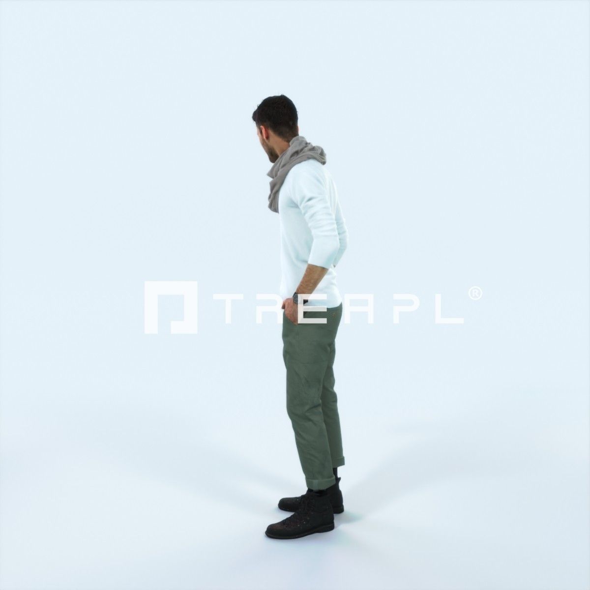 Posture 03K Couple Casual Man Low-poly 3D model_4