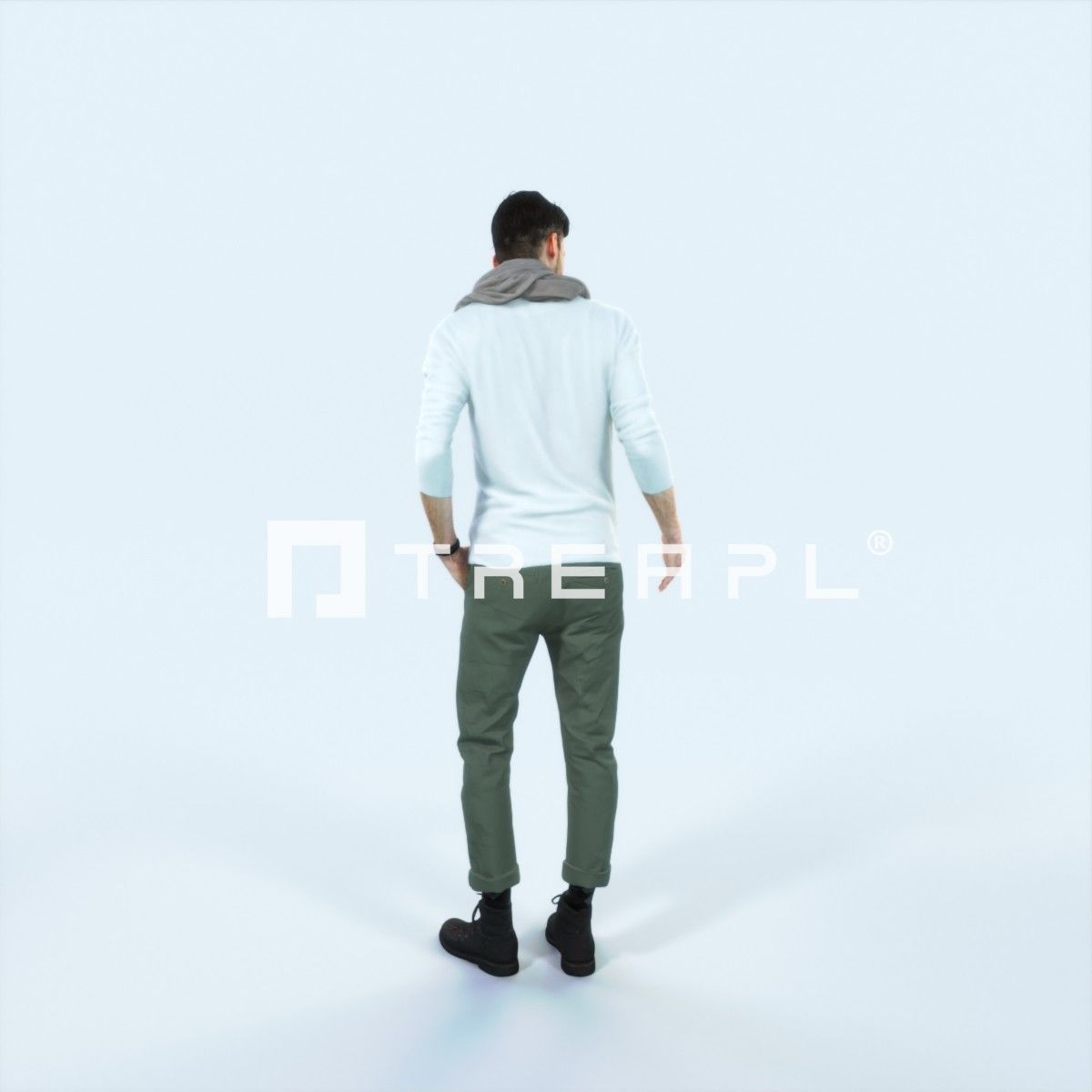 Posture 03K Couple Casual Man Low-poly 3D model_3