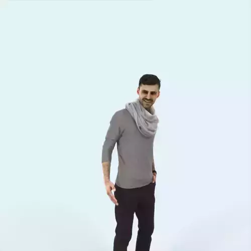 Posture 03J Couple Casual Man Low-poly 3D model