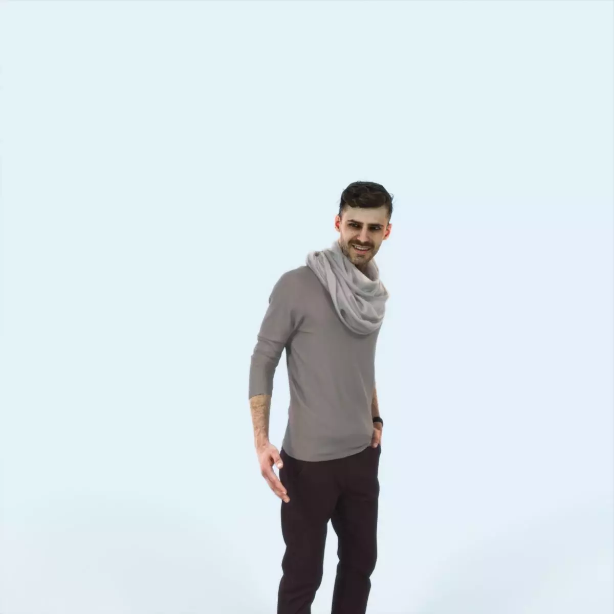 Posture 03J Couple Casual Man Low-poly 3D model_0