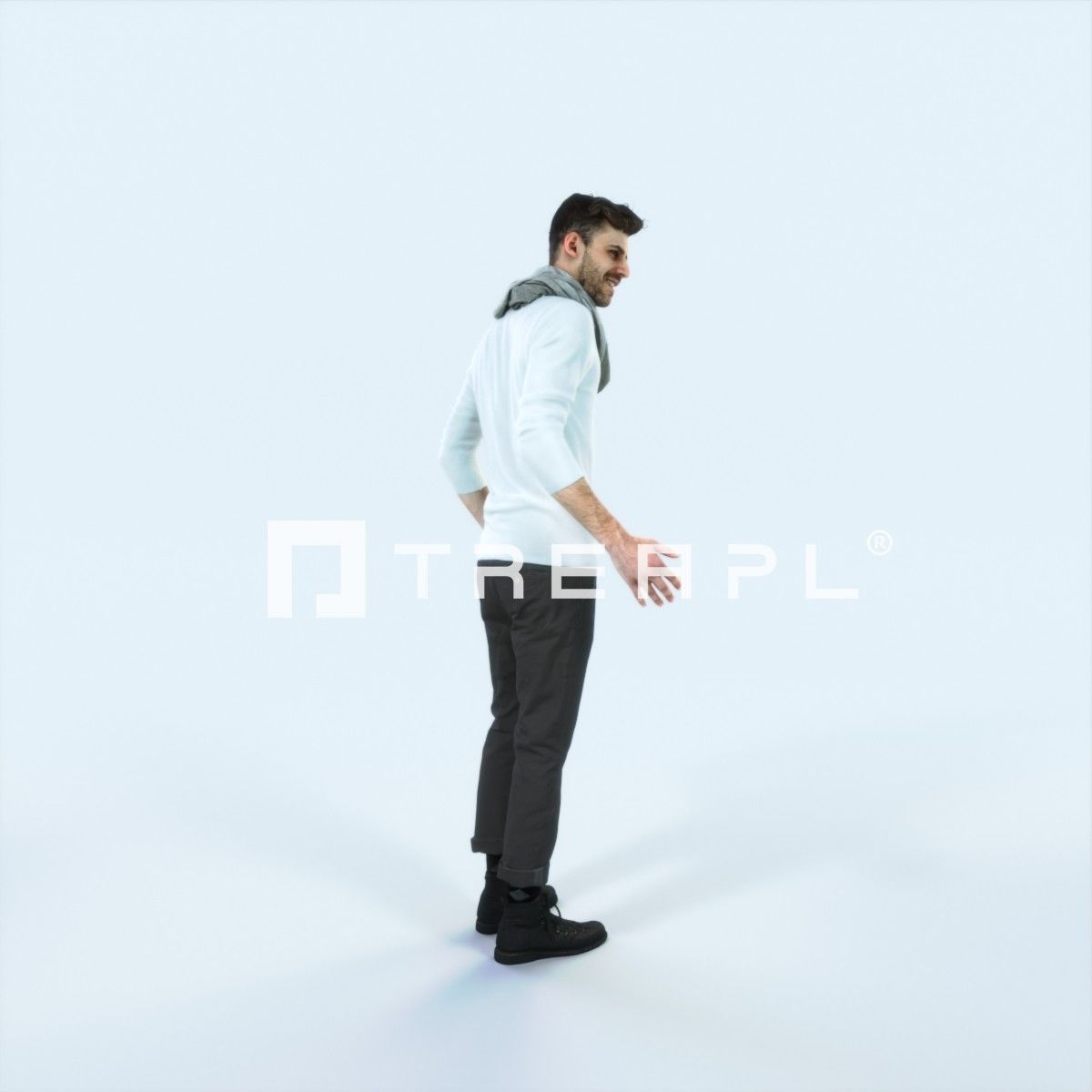 Posture 03C Couple Casual Man Low-poly 3D model_2