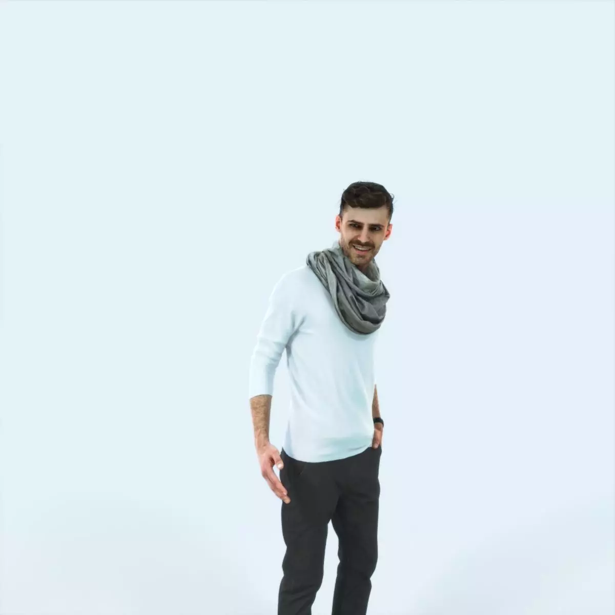 Posture 03C Couple Casual Man Low-poly 3D model_0