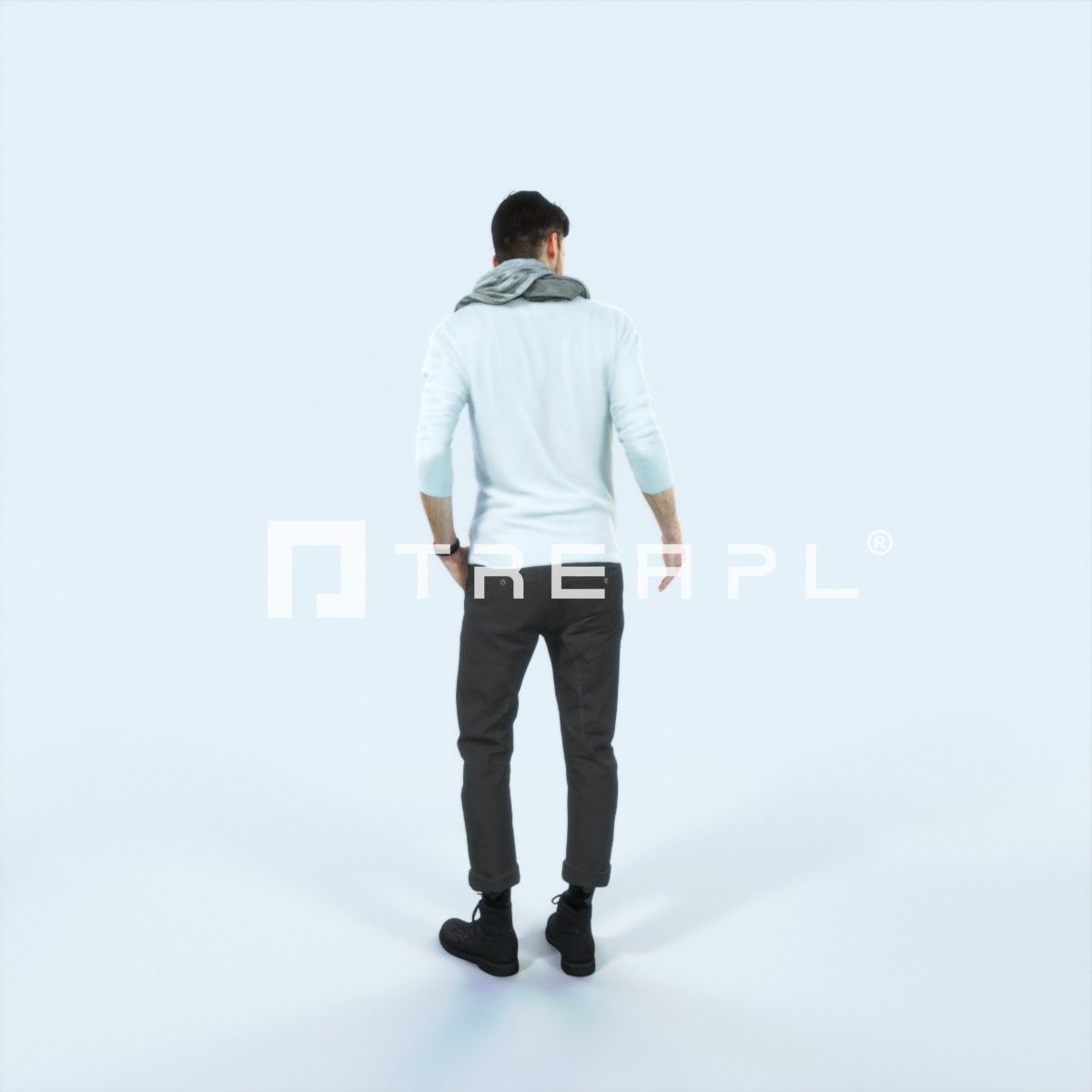 Posture 03C Couple Casual Man Low-poly 3D model_3