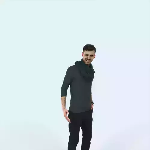 Posture 03B Couple Casual Man Low-poly 3D model