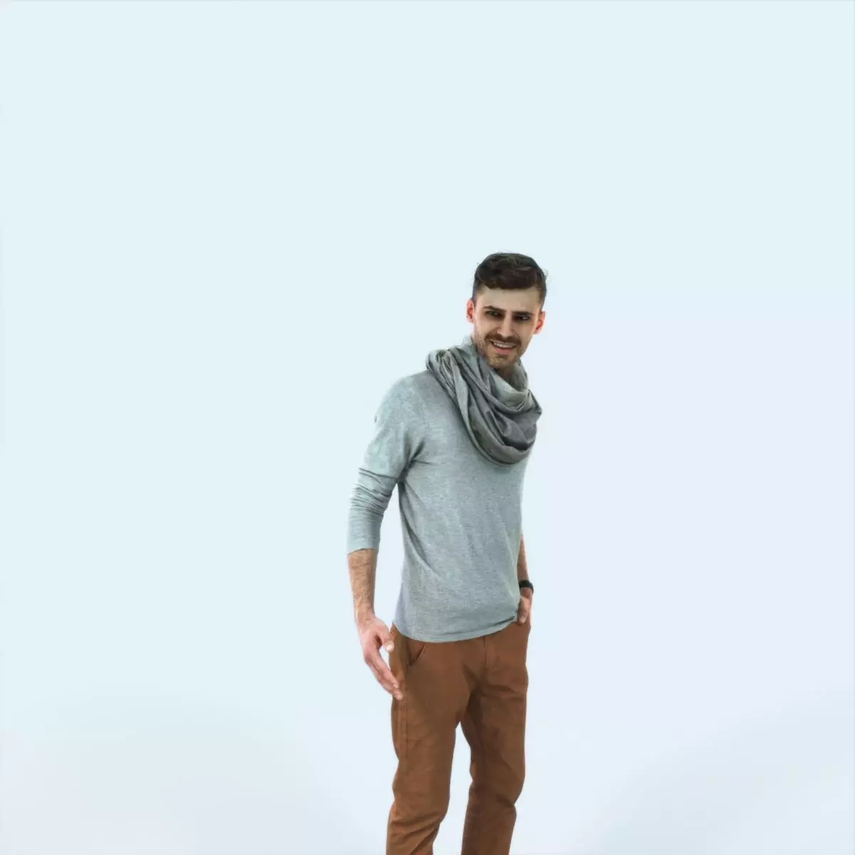 Posture 03A Couple Casual Man Low-poly 3D model_0