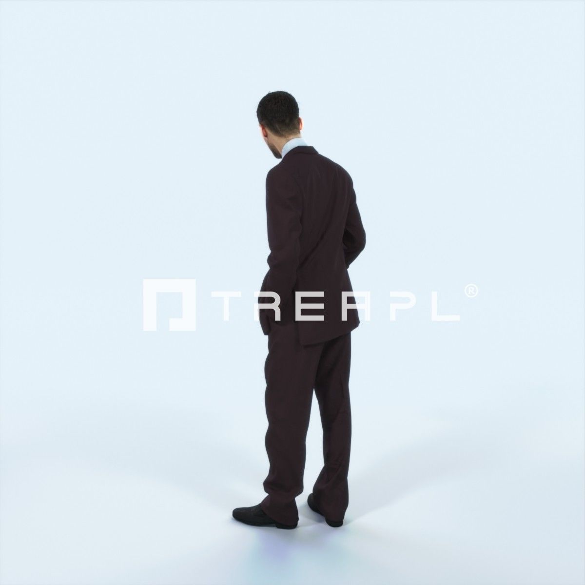 Posture 05L Explaining Couple Elegant Man Low-poly 3D model_4